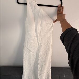 Zara White One-Shoulder Dress